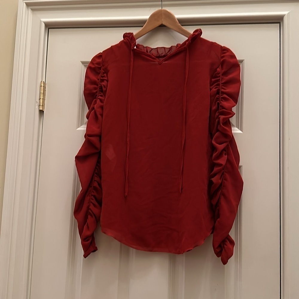 See By Chloe Fronces Mock Neck Blouse Sz36 - Picture 11 of 14